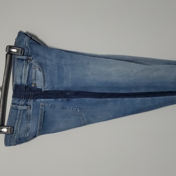 Ann Taylor Factory Two-tone jeans womens size 6 blue darker blue side stripe str - Picture 3 of 11